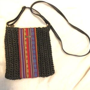 Brand new black and multi woven crossbody